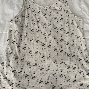 Old Navy Black and White Palm Print Tank Top
